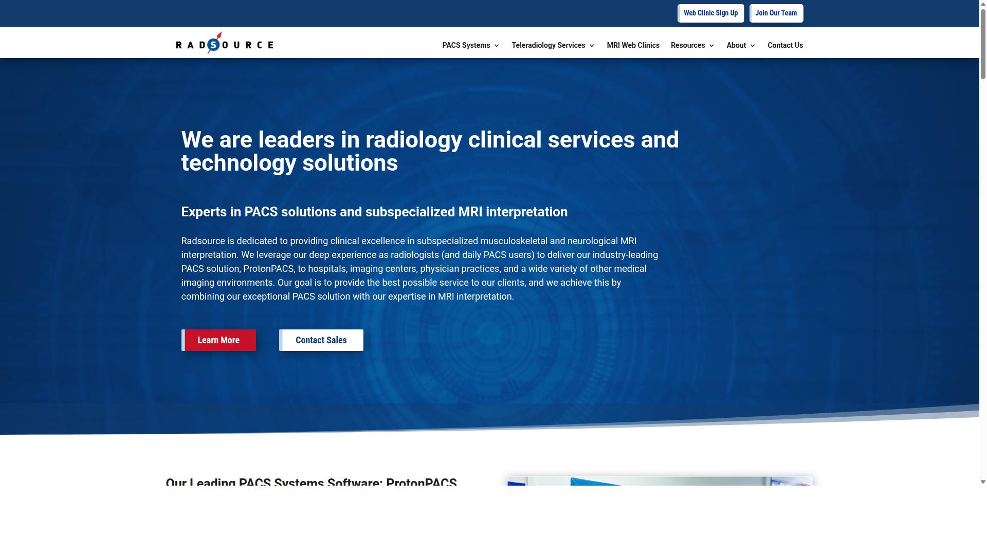 Medicai for Cloud PACS website
